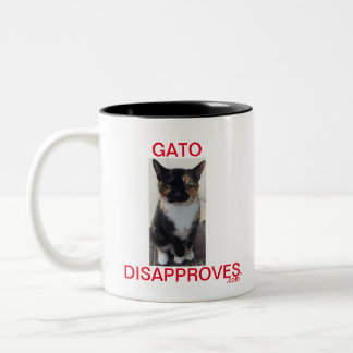 Tasse 2 Couleurs Coupe à deux tons, Gato désapprouve, Gato regarde