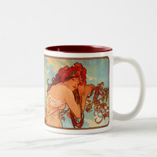 Tasse 2 Couleurs Coupe Alphonse Mucha Nouveau de café d'été