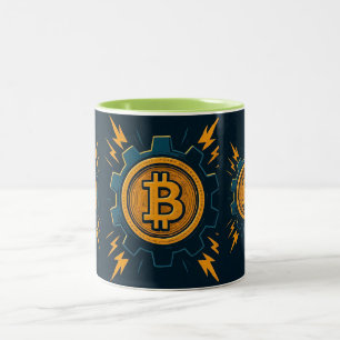 Tasse 2 Couleurs Coupe Bitcoin - Crypto moderne enchanteur cadeau