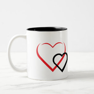 Tasse 2 Couleurs Coupe d'Amour/Design de Coeur Café Mug/Cadeau Parf