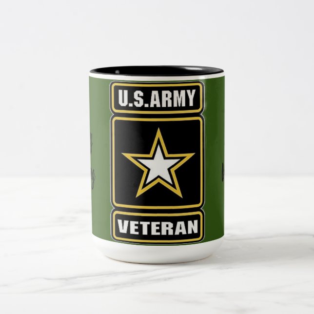 Tasse 2 Couleurs Coupe des vétérans de l'armée américaine (Centre)