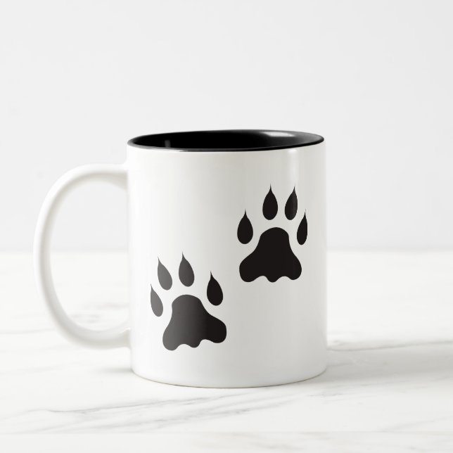 Tasse 2 Couleurs Coupe Empreinte de patte de café (Gauche)