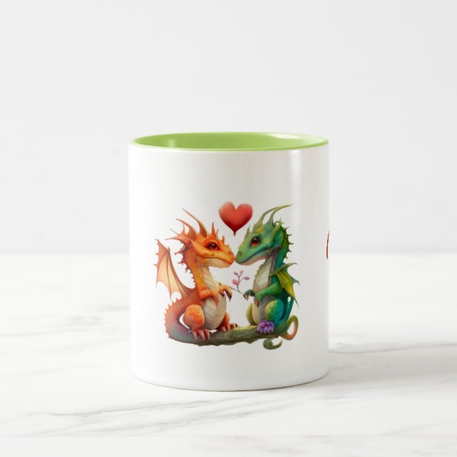 Tasse 2 Couleurs Coupe - I Love U - Dragons (Centre)