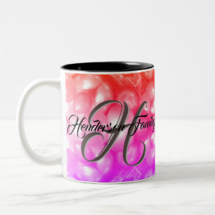 Tasse 2 Couleurs Coupe Monogramme de café sur mesure Anniversaire F