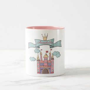 Tasse 2 Couleurs Coupe rose Fairy Tale Princess Castle Nom personna