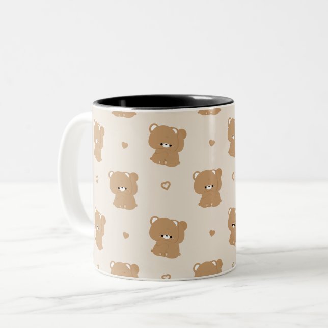 Tasse 2 Couleurs Couple d'ours Brown mignon (Devant gauche)