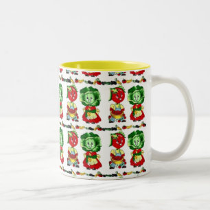 Tasse 2 Couleurs Couple végétal Vintage