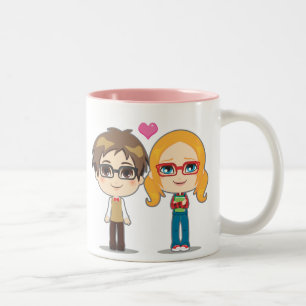 Tasse 2 Couleurs Couples de geek