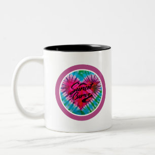 Tasse 2 Couleurs Courbe du coucher du soleil - Coeur de teint noueu