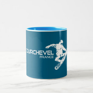 Tasse 2 Couleurs Courchevel France Snowboardeur