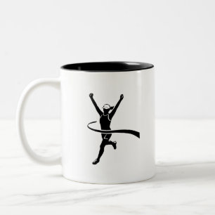 Tasse 2 Couleurs Coureur de marathon noire