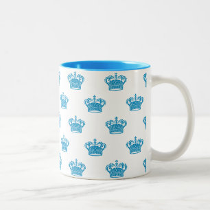 Tasse 2 Couleurs Couronne 01 - Bleu clair sur blanc