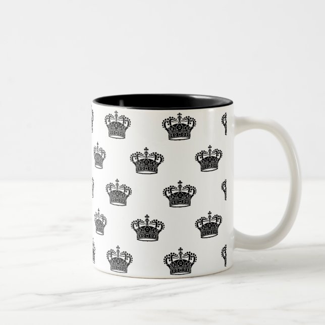 Tasse 2 Couleurs Couronne 01 - Noir sur blanc (Droit)