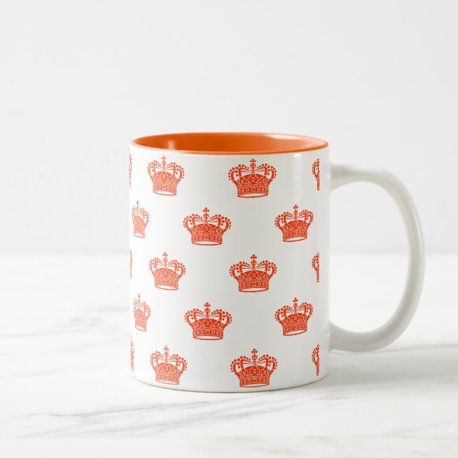 Tasse 2 Couleurs Couronne 01 - Orange sur blanc (Droit)