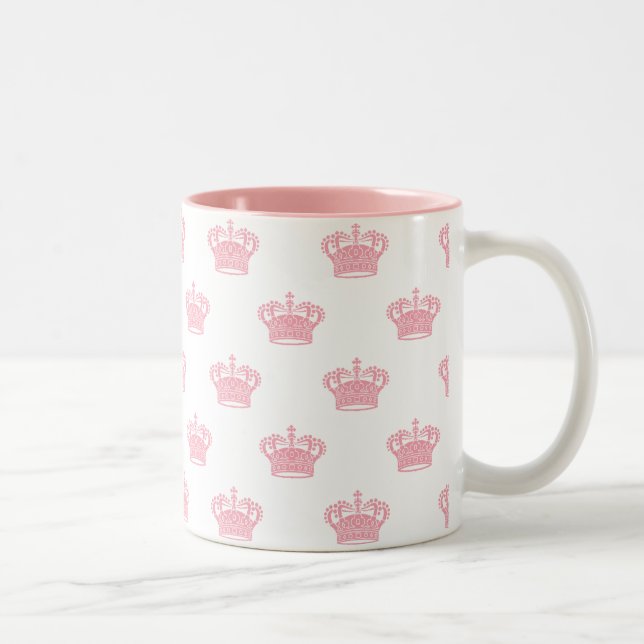 Tasse 2 Couleurs Couronne 01 - Rose sur blanc (Droit)