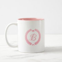 Couronne De Laurel Rose Avec Monogramme