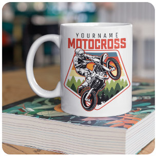 Tasse 2 Couleurs Course de moto cross personnalisée sur piste de te