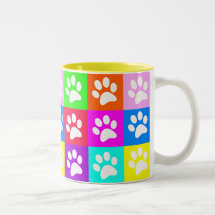 Tasse 2 Couleurs Couverture en polaire "Chig Paws Pop Art"