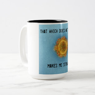 Tasse 2 Couleurs Covid-19 Coffee Mug. 15 oz.Noir et Blanc.