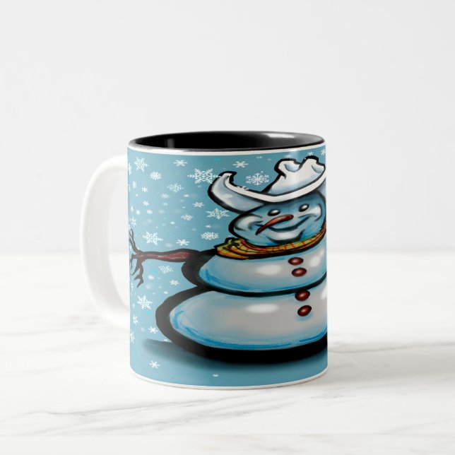 Tasse 2 Couleurs Cowboy d'hiver (Devant gauche)
