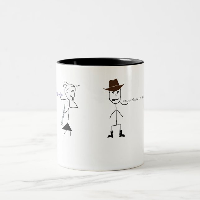 Tasse 2 Couleurs Cowboy d'humour de clarinette (Centre)