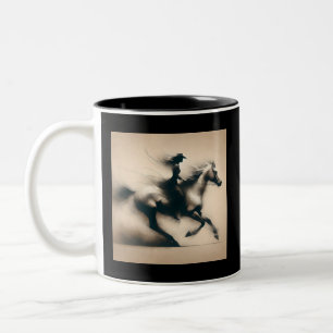Tasse 2 Couleurs Cowgirl Riding a Horse, Western Cowgirl