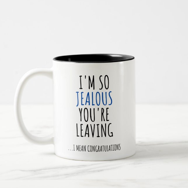 TASSE 2 COULEURS COWORKER QUITTE DES FÉLICITATIONS AMUSANTES (Gauche)
