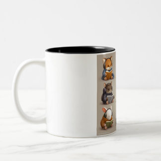 Tasse 2 Couleurs Cozy Animal Friends Reading and Relaxing