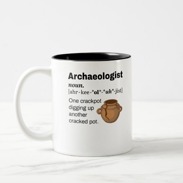 Tasse 2 Couleurs Crackpot de définition d'archéologue (Gauche)