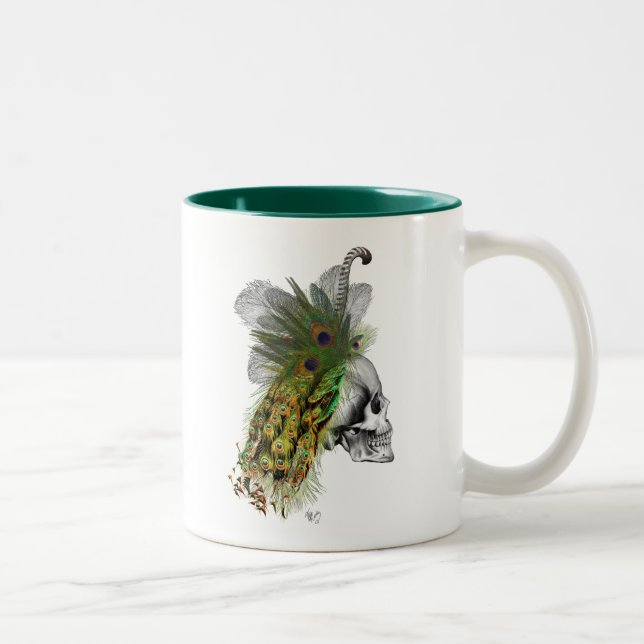 Tasse 2 Couleurs Crâne avec tête de plume (Droit)