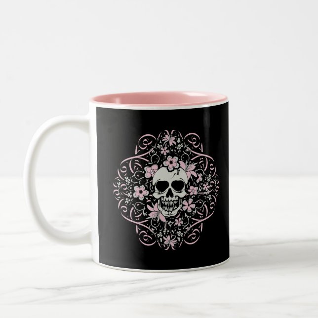 Tasse 2 Couleurs Crâne de cru de Girlie (Gauche)