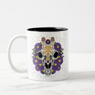 Tasse 2 Couleurs Crâne de l'Aster et de la Giraffe de septembre