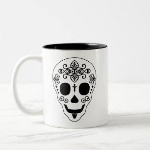 Tasse 2 Couleurs Crâne de sucre de Madame et de monsieur par des
