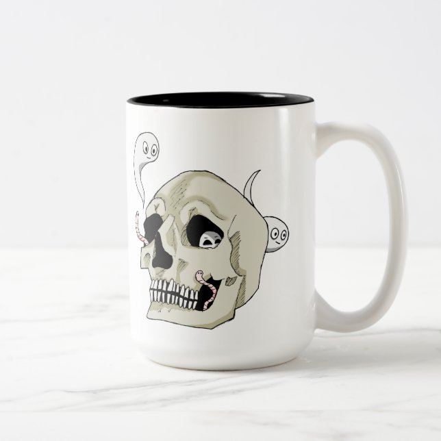Tasse 2 Couleurs Crâne déplaisant de chenille (Droit)