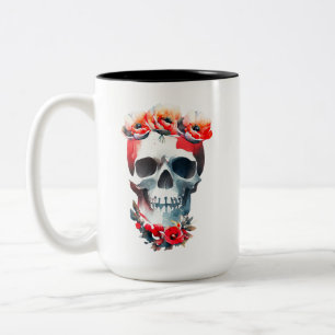 Tasse 2 Couleurs Crâne et Rose