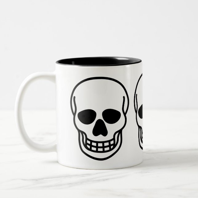 Tasse 2 Couleurs Crâne gothique (Gauche)