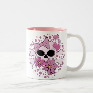 Tasse 2 Couleurs Crâne punk Girly