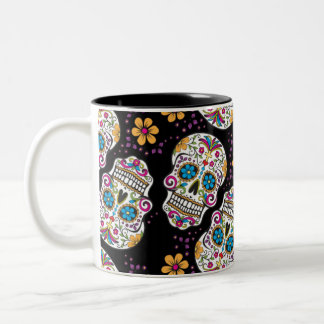 Tasse 2 Couleurs Crâne sucre Halloween noir
