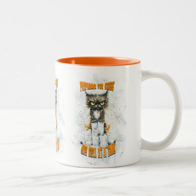 Tasse 2 Couleurs Cranky Cat Hoarding Pour Une Crise (Droit)