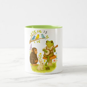 Tasse 2 Couleurs Crapaud grenouille jouant du banjo Animal Bluegr