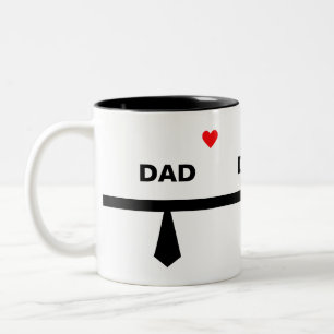 Tasse 2 Couleurs Cravate papa moderne en noir et blanc