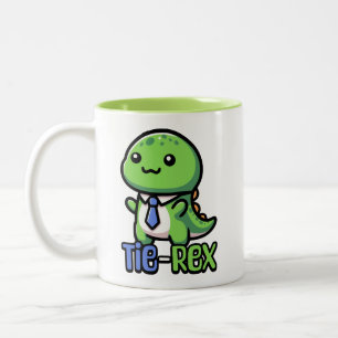 Tasse 2 Couleurs Cravate Rex ! Cravate mignonne portant un jeu de d