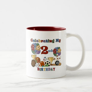 Tasse 2 Couleurs Crazy For Sports 2e Anniversaire T-shirts et cadea