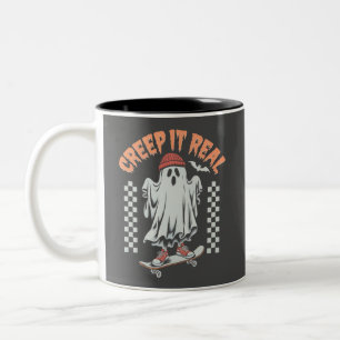 Tasse 2 Couleurs Creep It Real Retro Halloween patinage fantôme