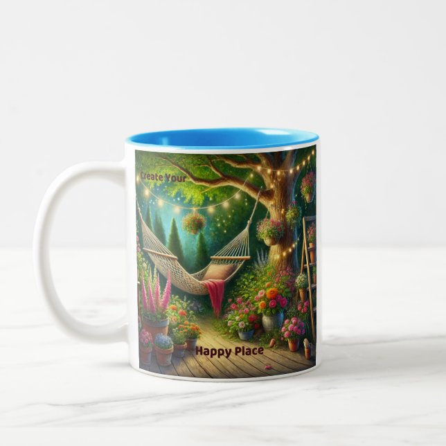 Tasse 2 Couleurs Créez votre place heureuse personnalisable (Gauche)