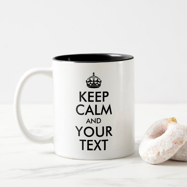 Tasse 2 Couleurs Créez votre propre calme et votre texte (Avec donut)