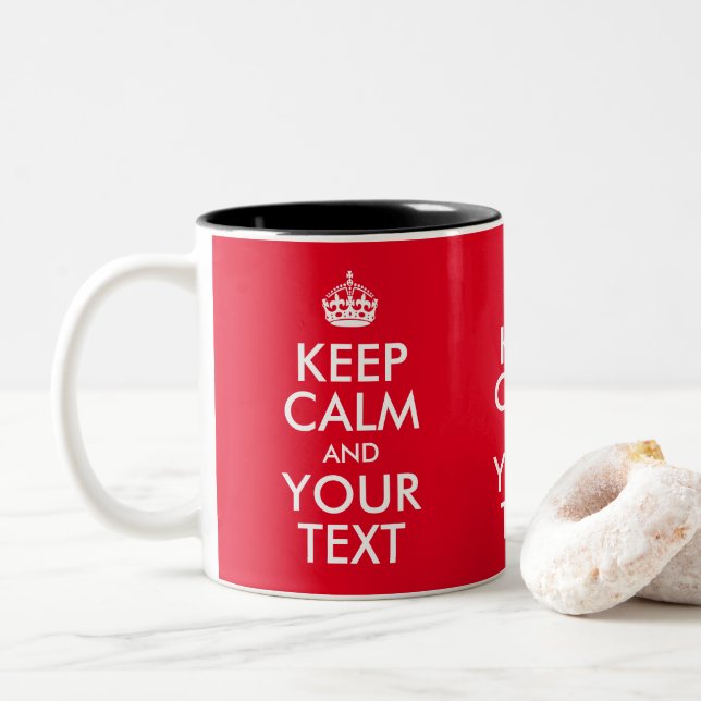 Tasse 2 Couleurs Créez votre propre calme et votre texte (Avec donut)