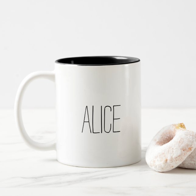 Tasse 2 Couleurs Créez votre propre ferme et votre nom (Avec donut)