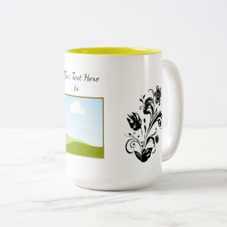 Tasse 2 Couleurs Créez votre propre texte de modèle personnalisé