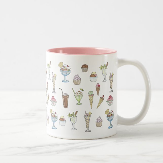 Tasse 2 Couleurs Crème glacée Collage Sundae (Droit)